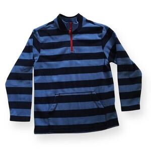 Hanna Andersson Navy/Blue Stripe Fleece Pullover